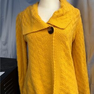 JM Collection Mustard Yellow Knit Button-Front Cardigan